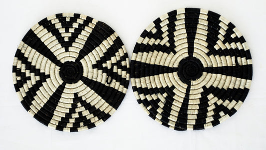 Hand-Woven Hanging Baskets - set of 2